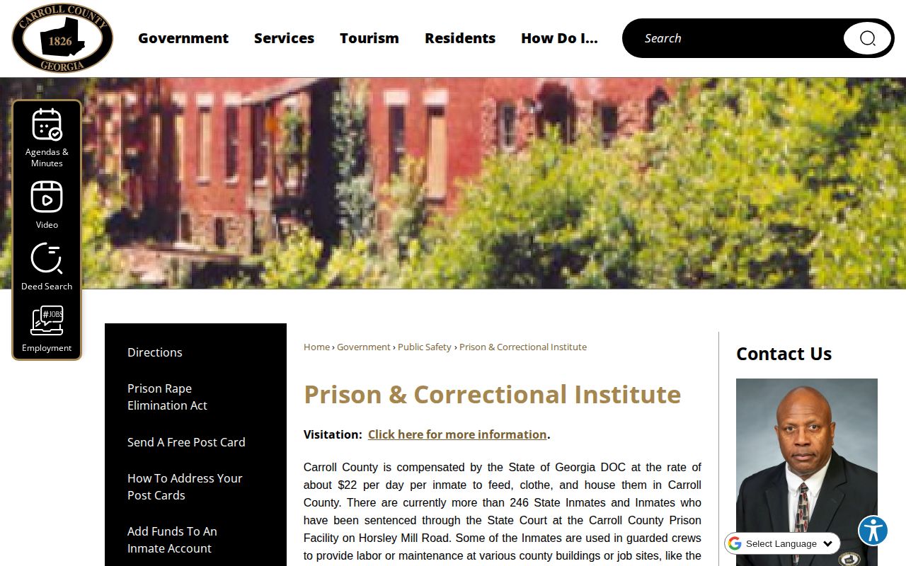 Carroll County Correctional Institution offender release page