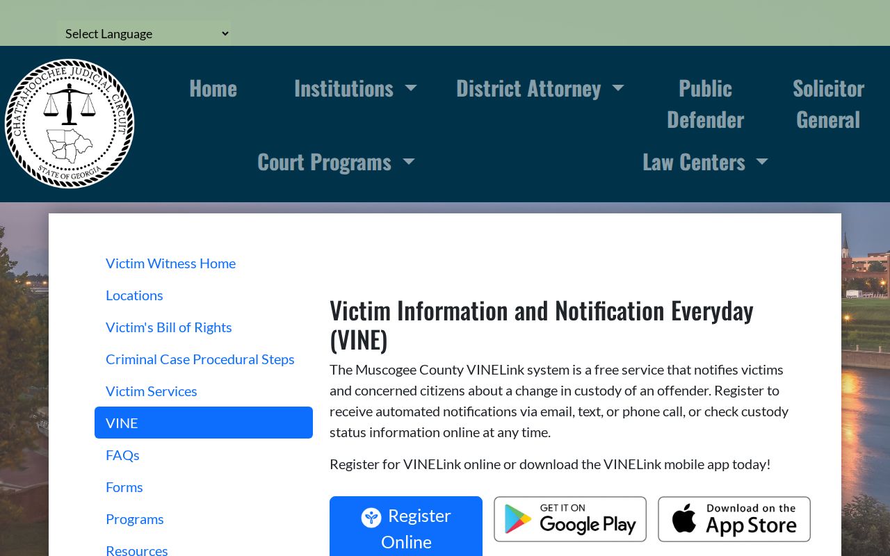 Georgia VINE phone PIN instructions for Carroll County release notifications